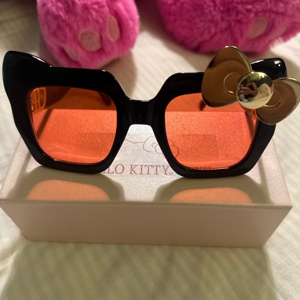 Sanrio Burgundy Sunglasses with Gold Detail